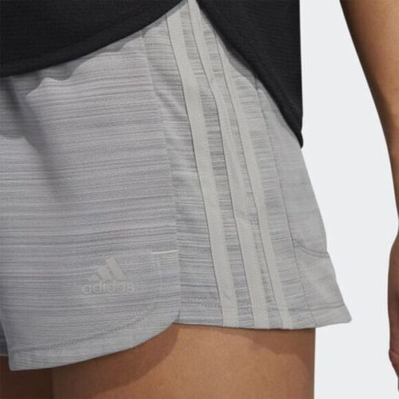Adidas Pacer 3-Stripes Woven Heather Gray Athletic Running Shorts XL Lightweight - Picture 4 of 11